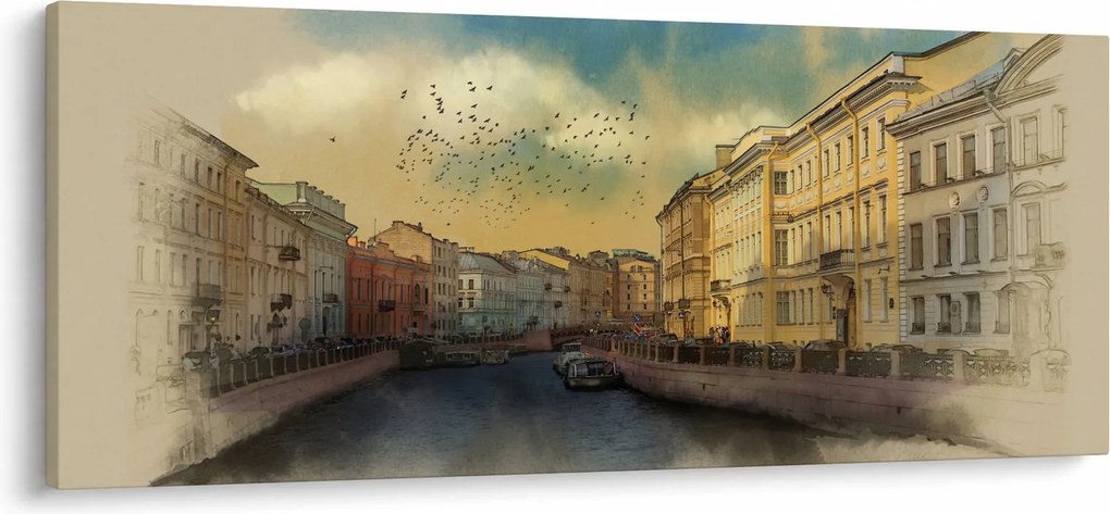 Obraz - Moyka rieka, Petrohrad, Rusko (120x50 cm)