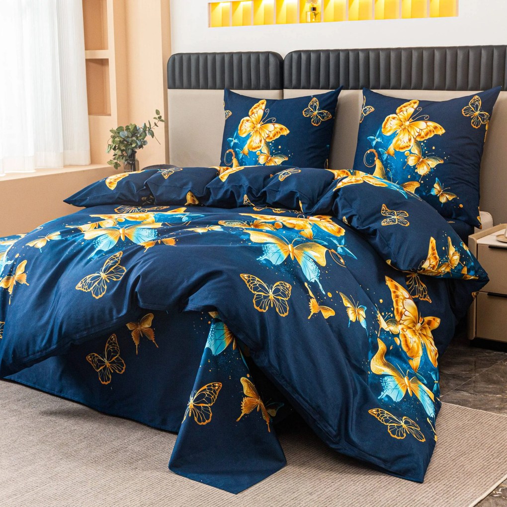 Obliečky z mikrovlákna ROYAL BUTTERFLY modré Rozmer obliečky: 70 x 80 cm | 140 x 200 cm