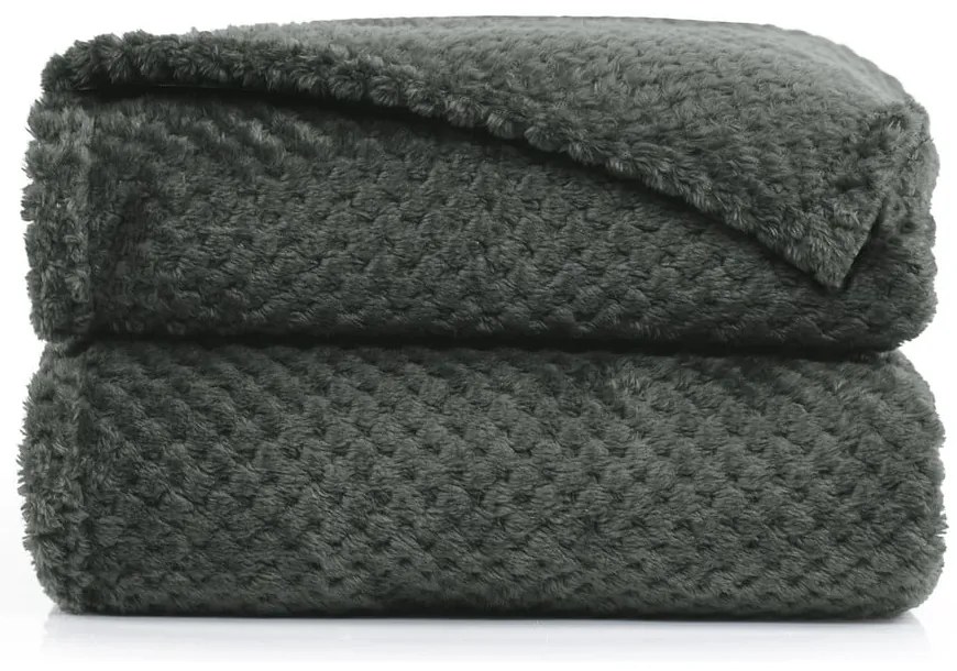 Tmavosivá deka z mikrovlákna DecoKing Henry, 210 × 170 cm