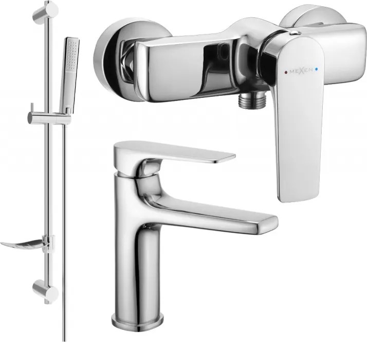 Mexen Lynx DF72 sprchová súprava, chrómová - 745904DF72-00