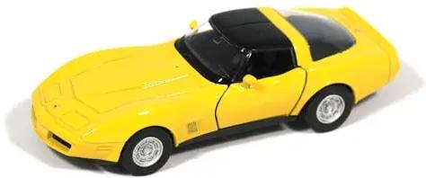 Welly Auto 1:34 Welly 1982 Chevrolet Corvette Coupe žltá 4,5cm