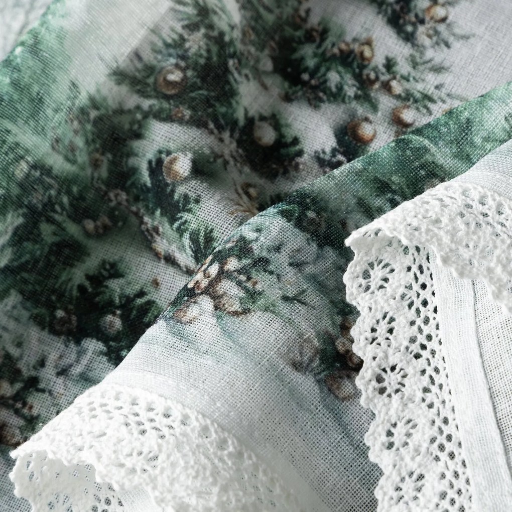 KRÁTKA VIANOČNÁ ZÁCLONA NA PÁSKE XMAS9 150X60 CM VZOROVANÁ