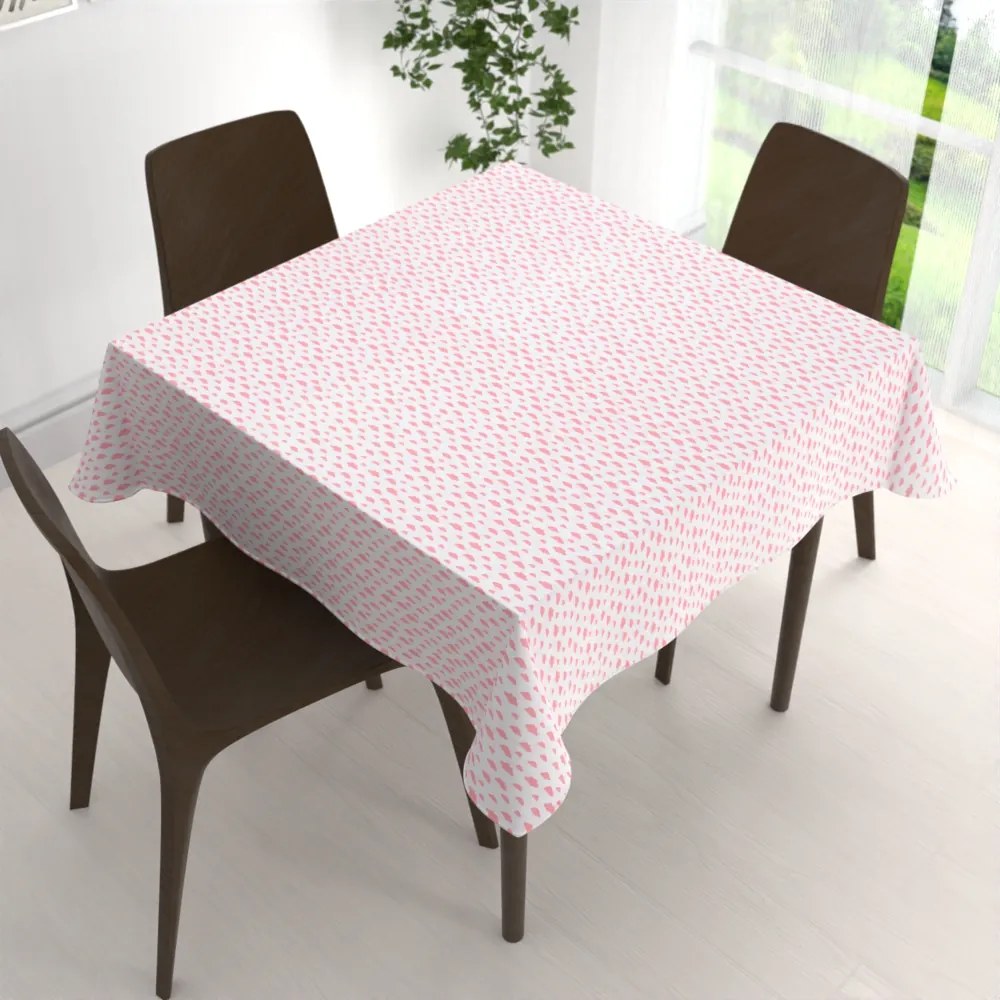 Biante Detský bavlnený štvorcový obrus Sandra SA-128 Koralové obláčiky na bielom 60x60 cm