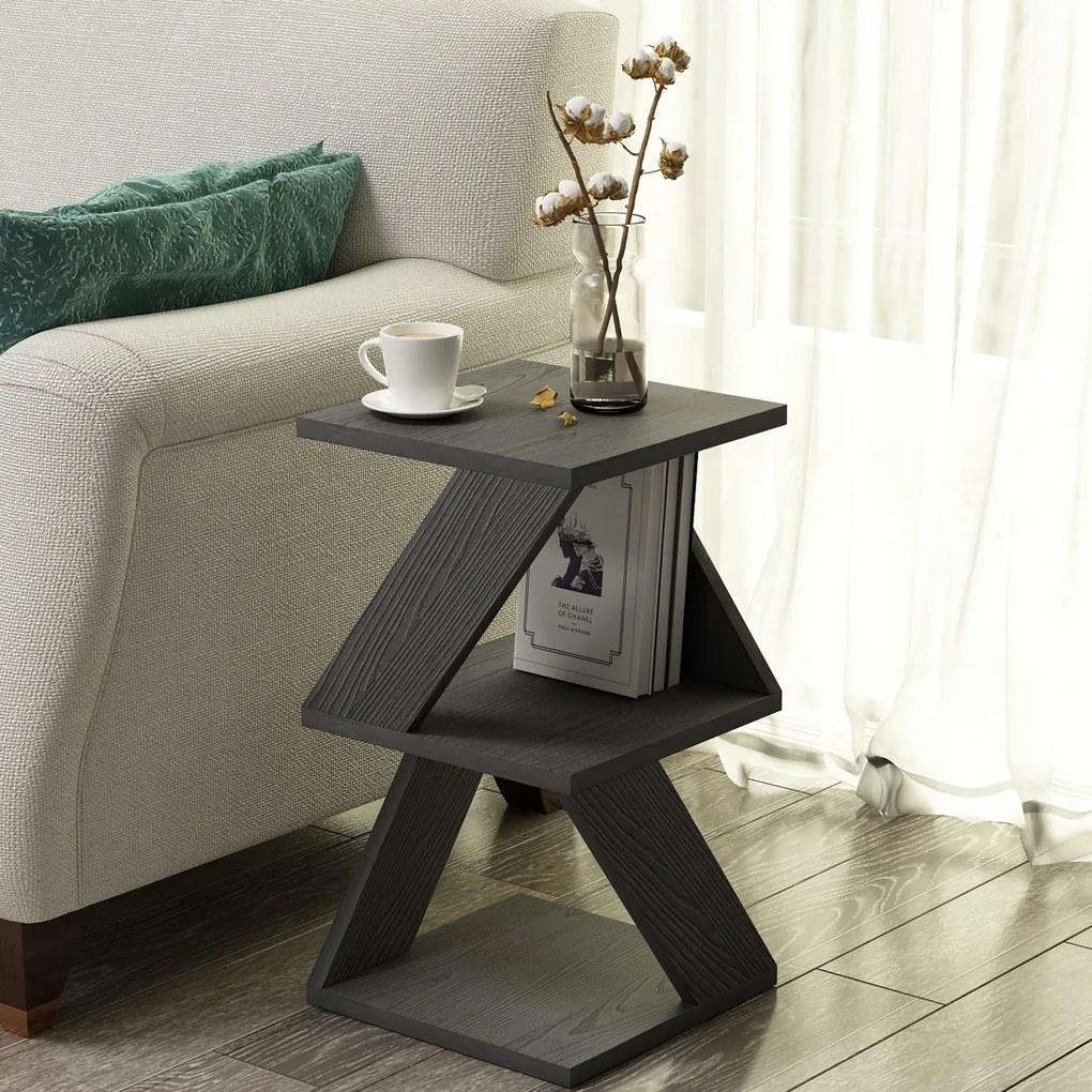 Odkladací stolík Albeni Black Wooden