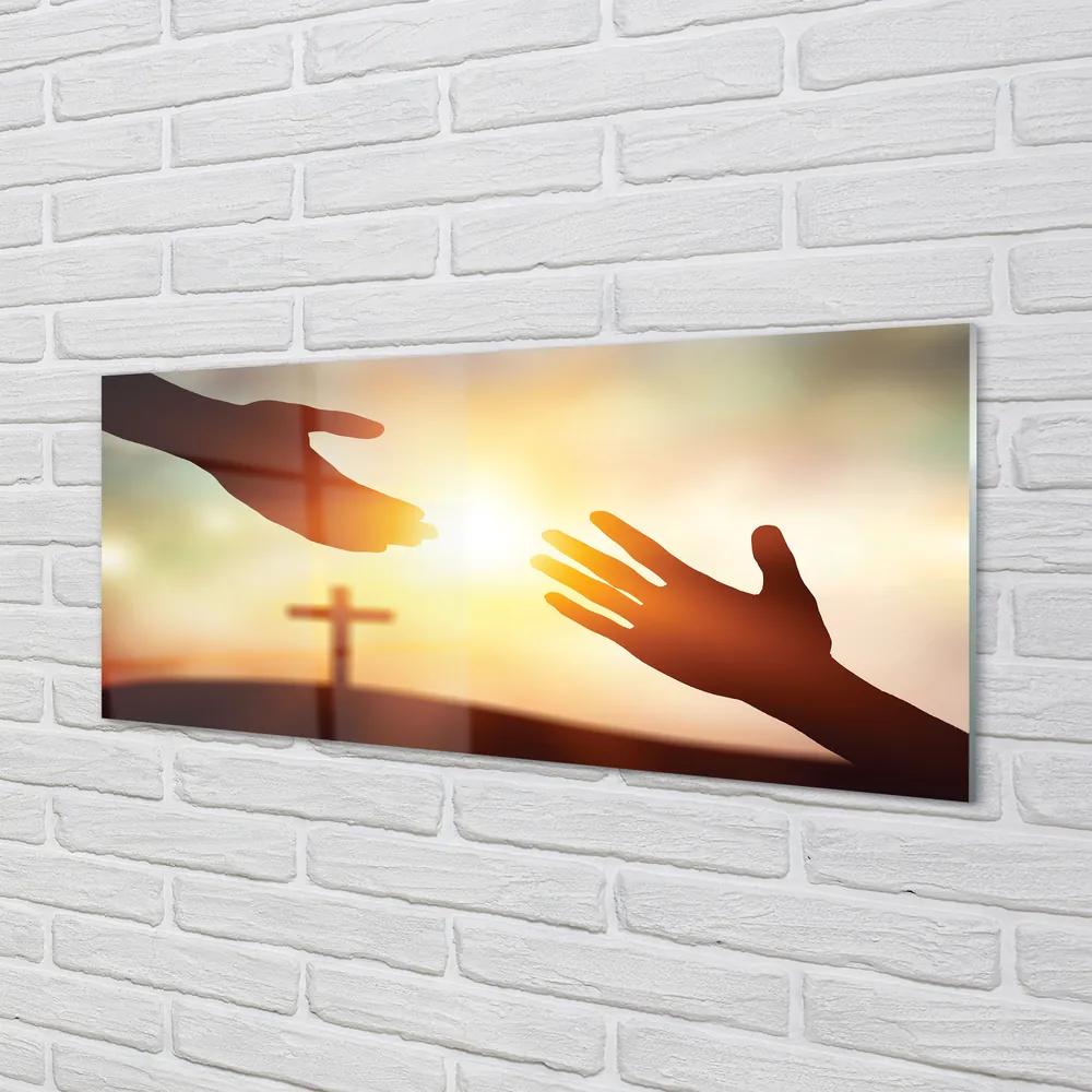 Obraz na akrylátovom skle Cross hands 120x60 cm