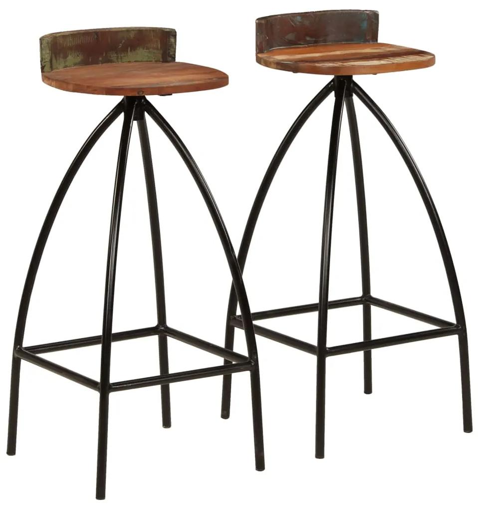 vidaXL Barové stoličky 2 ks z recyklovaného dreva 40x40x82 cm