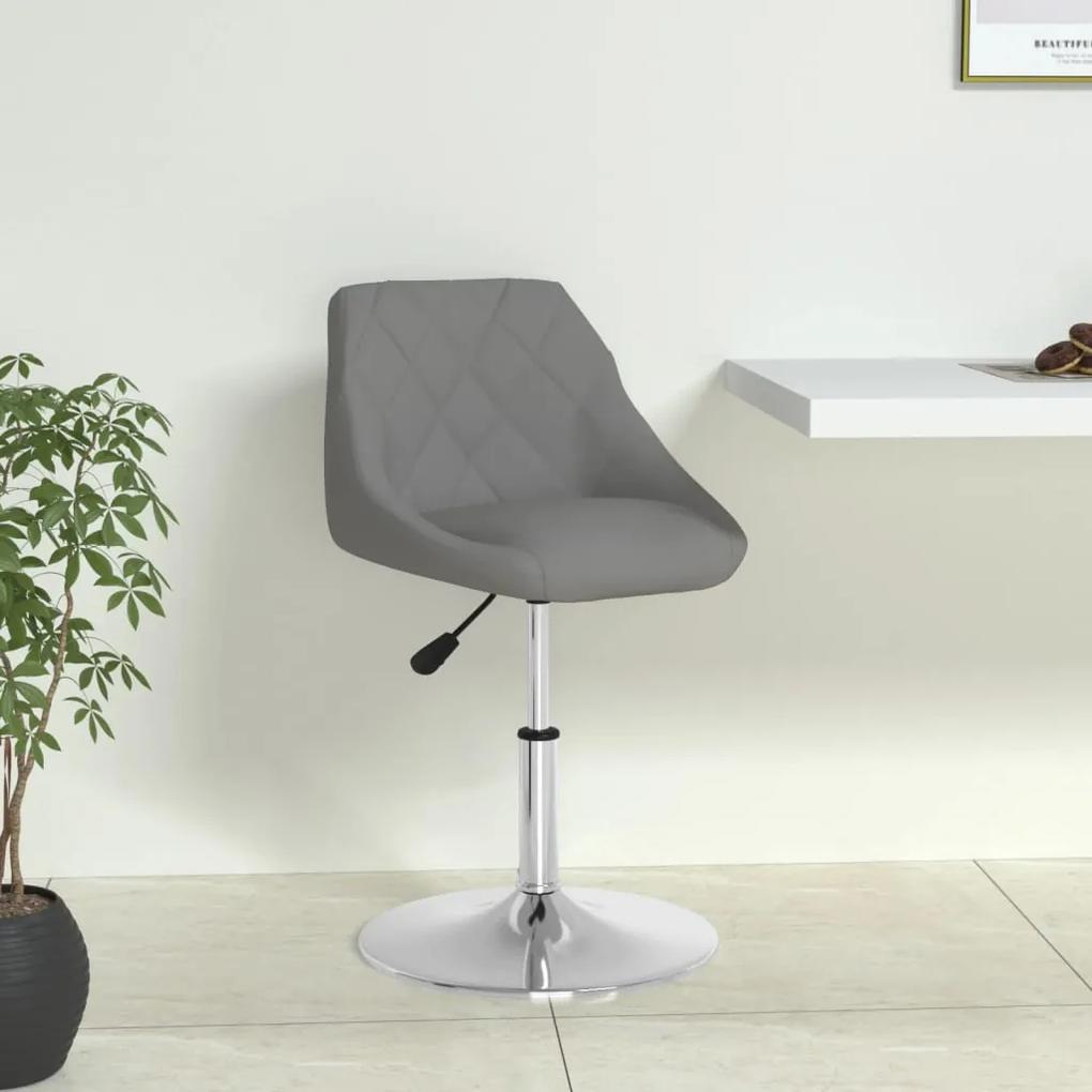 vidaXL Jedálenská stolička sivá umelá koža