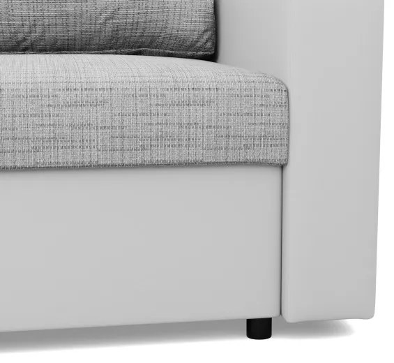 Rohová rozkladacia sedačka LUNA sivá / biela