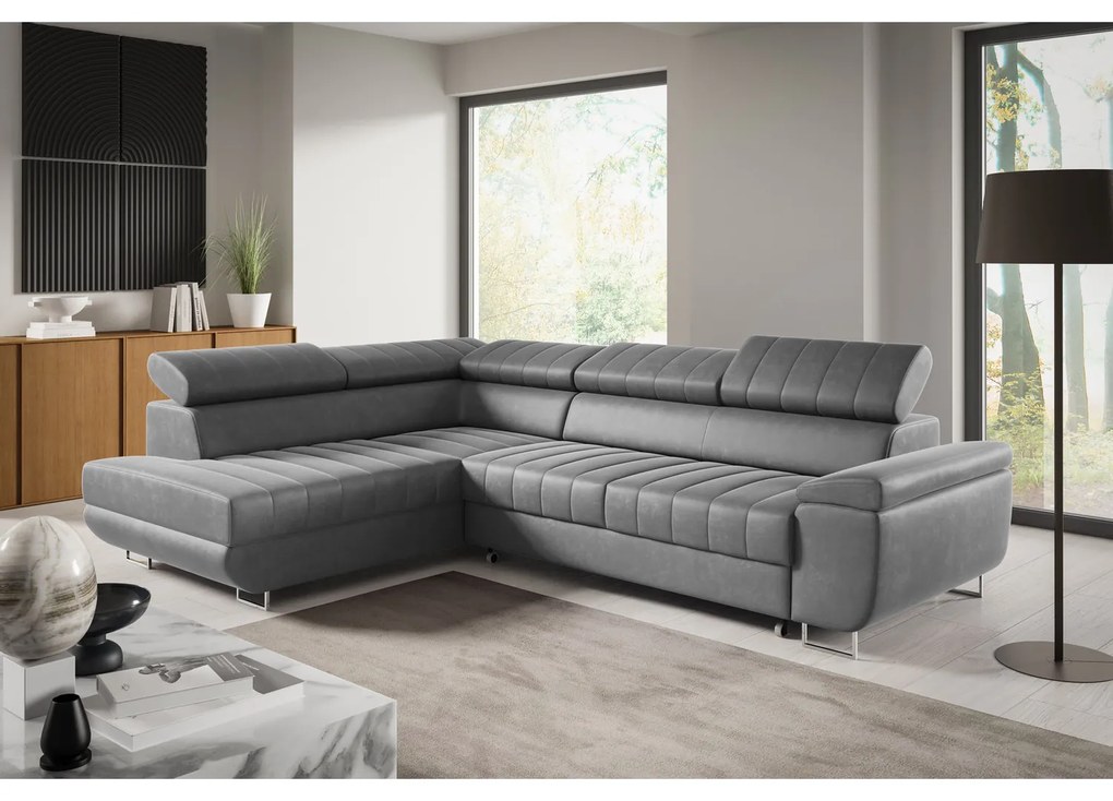 Rozkladacia rohová sedacia súprava HORIZONTE Ľavá Červená