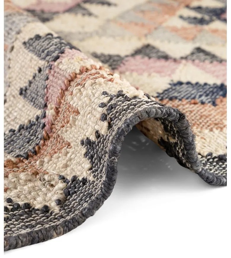 Sivý ručne tkaný jutový koberec 80x150 cm Roya Parsa – Elle Decoration