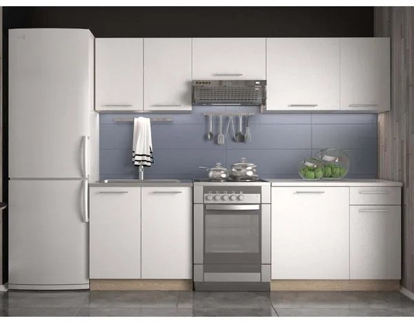 Kuchynská linka Demi 240 cm (biela/dub sonoma)