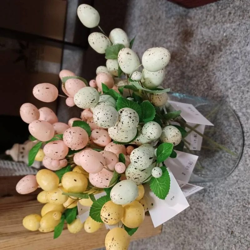 DECOLED Velikonoční větvička, zápich, 24 x 8 cm, zelená vajíčka