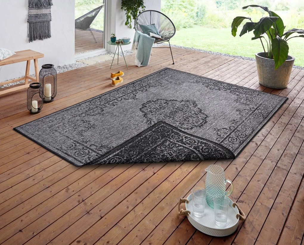 NORTHRUGS - Hanse Home koberce Kusový koberec Twin Supreme 105424 Cebu Night Silver – na von aj na doma - 160x230 cm