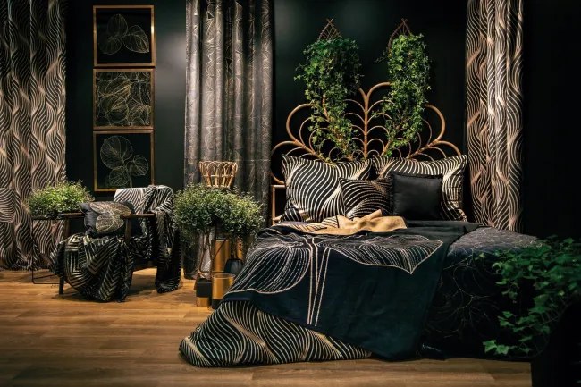 Dekoračný tanier VICTORIA 5 čierny / zlatý