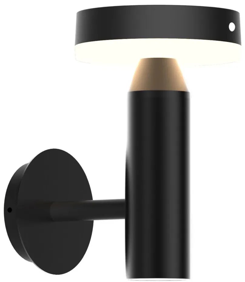 LED Solárne nástenné svietidlo so senzorom GWINEA LED/4,5W/3,7V IP44 čierna