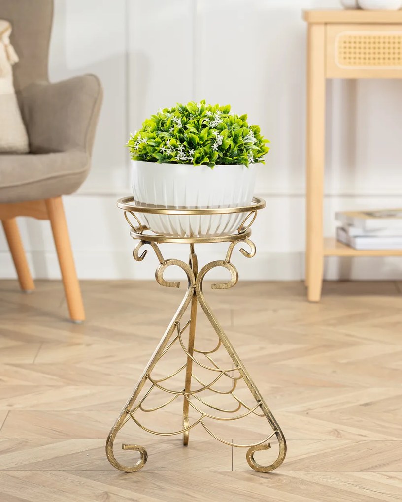 STOJAN NA KVETINÁČ OMRI 50X34,5 CM ZLATÁ