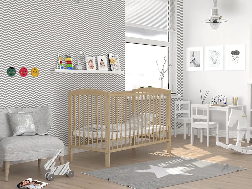 GL Detská postieľka 120x60 Sisi borovica