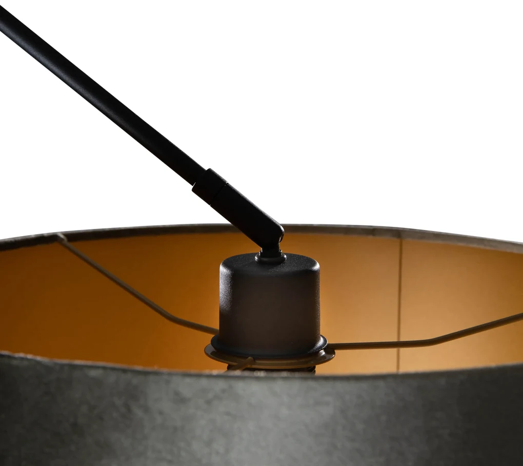 Závesná lampa čierna so zamatovým tienidlom zelená 35cm - Blitz