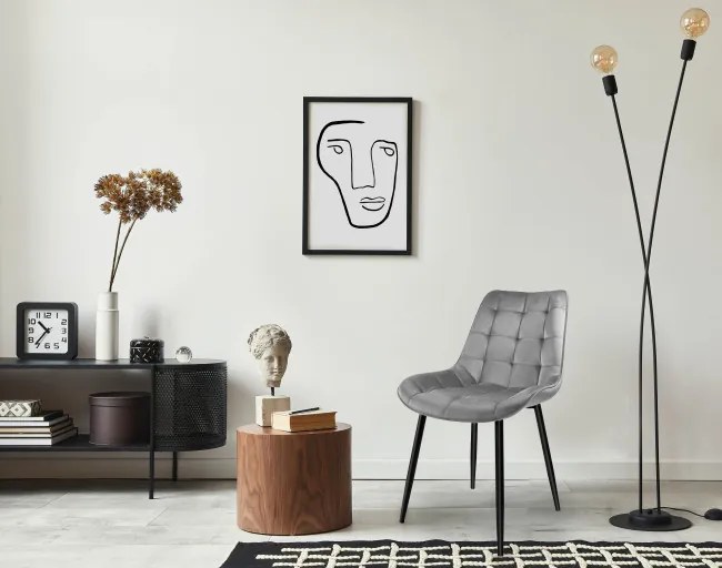 Jedálenská stolička NORMAN zamatová, grafitová