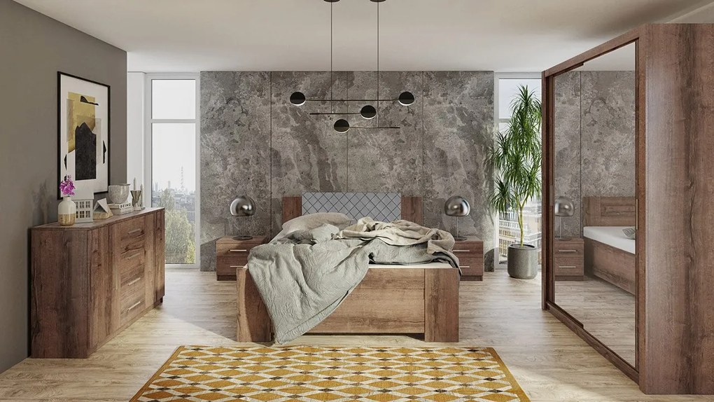Spálňa Kler IV, Farby: biela / biely + ekokoža soft 017 pik
