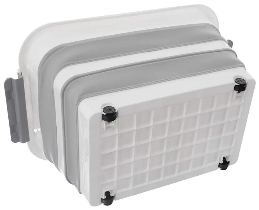 Skladací úložný box s vekom, KEMP, 30 l - 54 x 39 x 28 cm