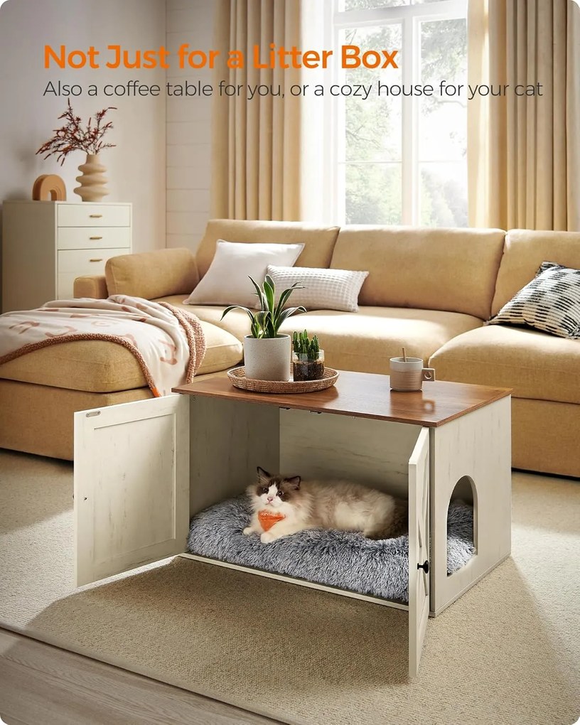 VASAGLE Mačacia búda Feandrea s odnímateľnou priečkou 80 x 53 x 50 cm PCL002P01