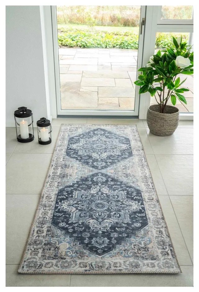 Modrý koberec behúň 200x80 cm Havana - House Nordic
