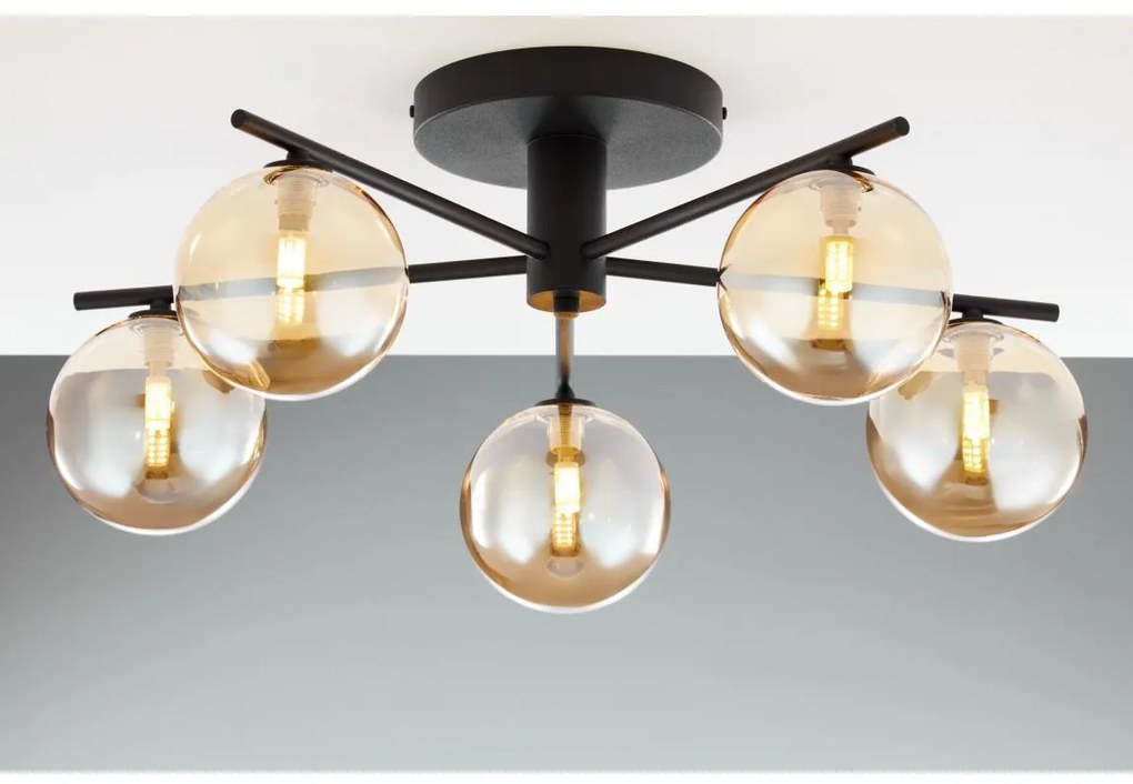 Jupiter 2047 - Prisadený luster PRATO 5xG9/10W/230V čierna/béžová