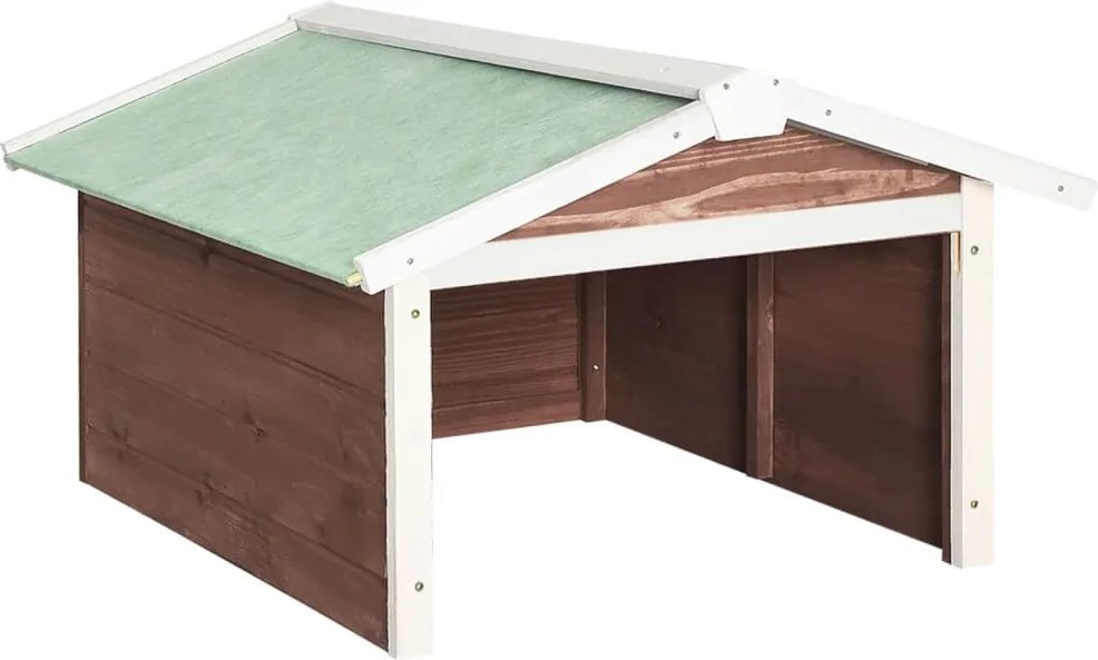 vidaXL Garáž na robotickú kosačku 72x87x50 cm mokka-biela jedľa