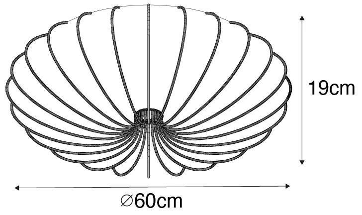 Dizajnové stropné svietidlo béžové 60 cm 5-svetlo - Plu