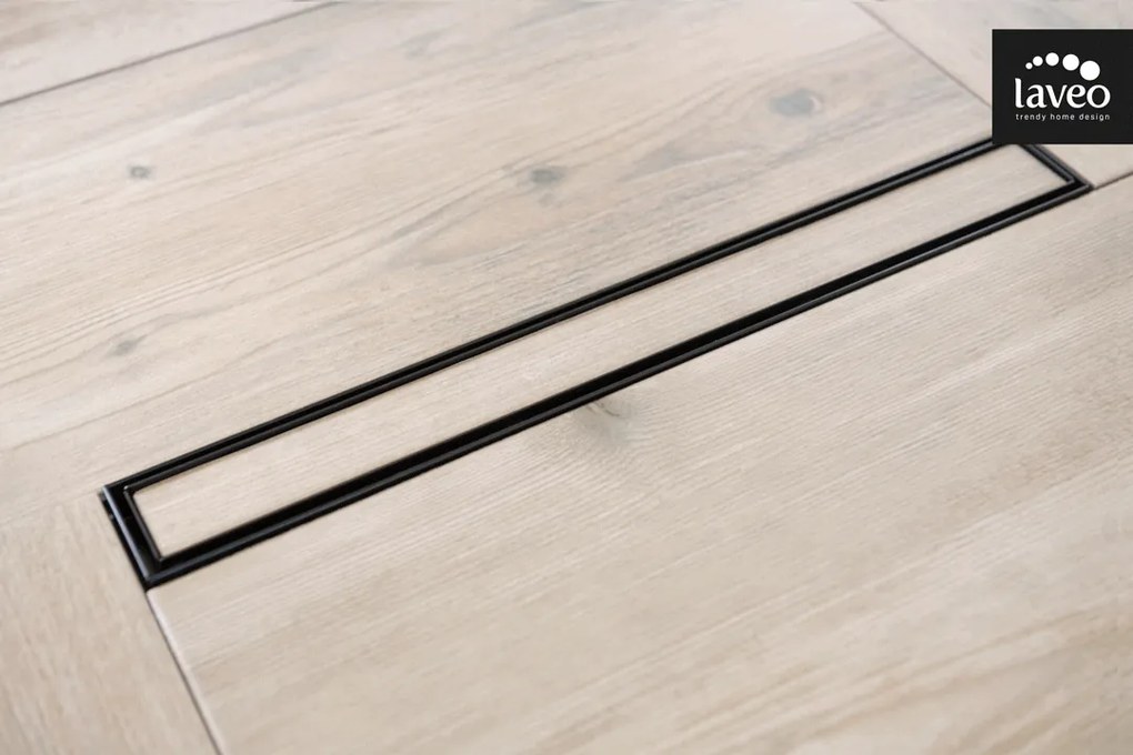 Laveo Sprchový odtokový žľab ku stene Basso 50 cm - COB_751D, čierna kartáčovaná