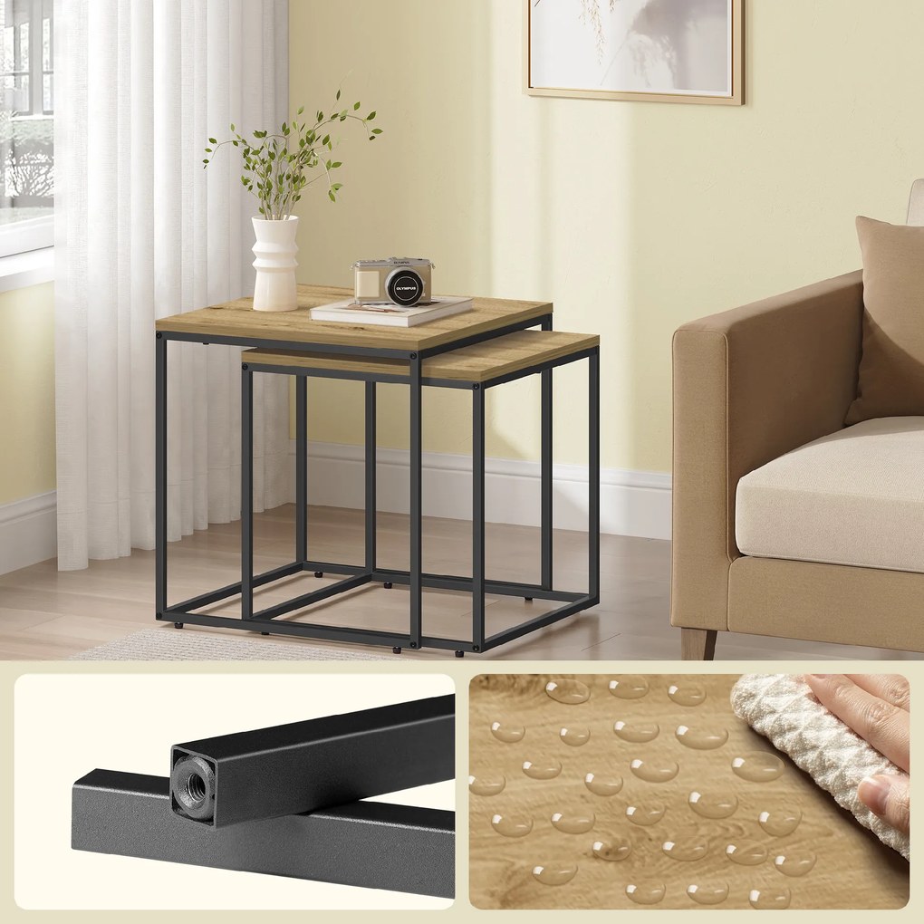 Sada 2ks konferenčných stolíkov QUADRO, dekor dub artisan