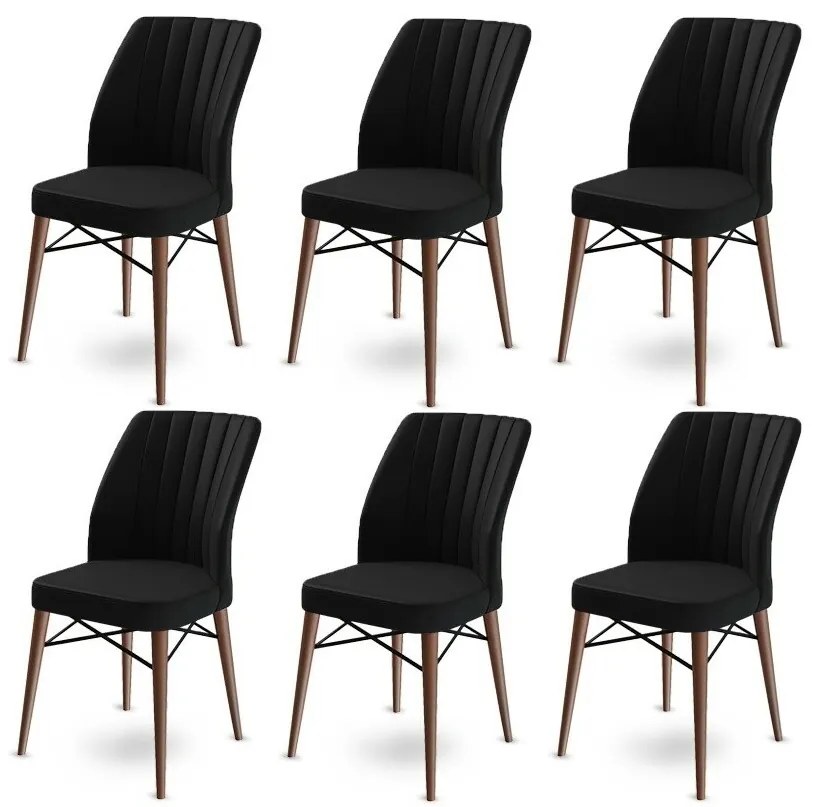Súprava jedálenských stoličiek Flex Black, 6 ks
