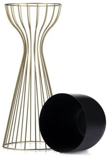 Kovový kvetináč LOFT 56x20 cm zlatá/čierna