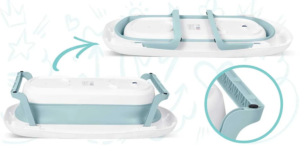 Ricokids Detská vanička s teplomerom RK-282 biela a modrá