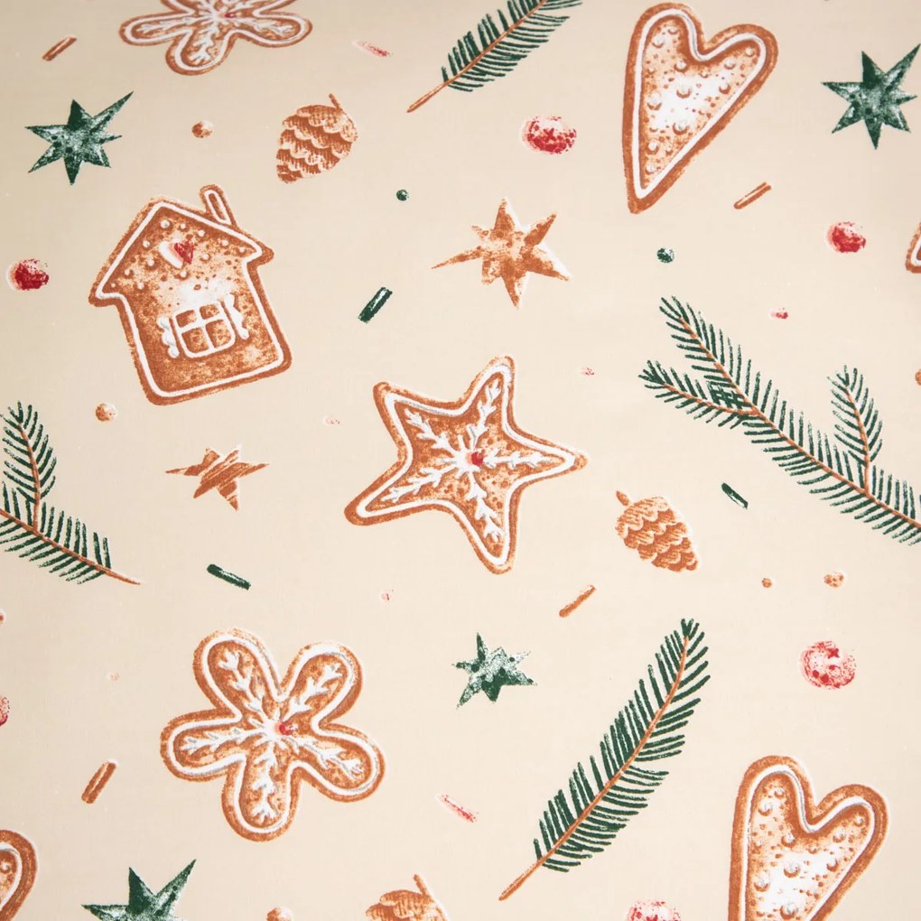 Posteľná obliečka Microfibre Gingerbread 200x220/2×70x80 cm – vianočný motív, mikrovlákno, zips