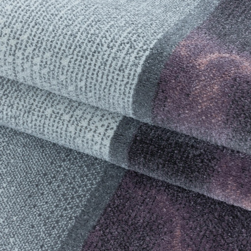 Ayyildiz, Kusový koberec Ottawa 4201 lila, 80x250, fialová, chodba / predsieň