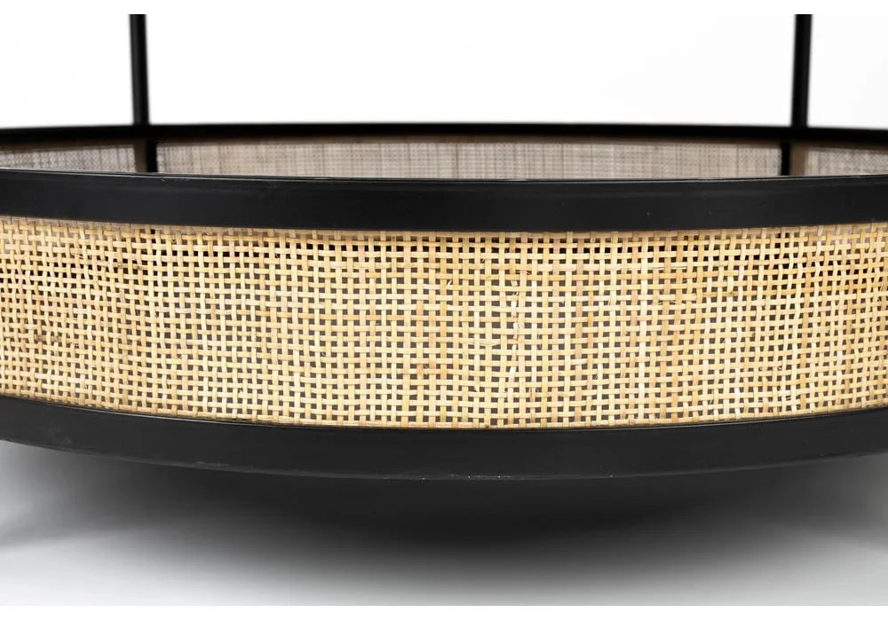 Okrúhly konferenčný stolík v čierno-prírodnej farbe ø 80 cm Makoto – White Label