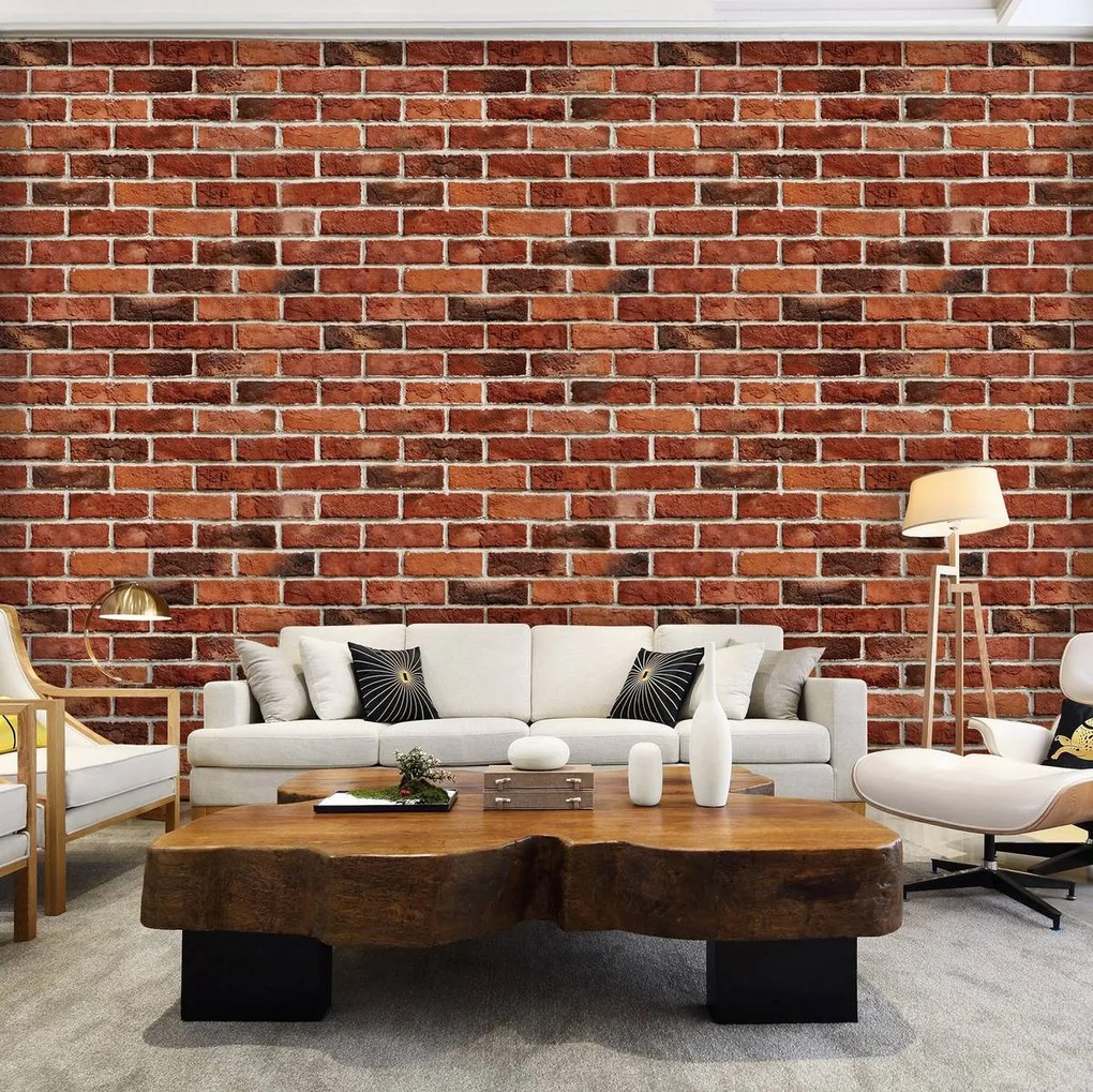 Fototapeta - Tehlový kamenný múr (152,5x104 cm)