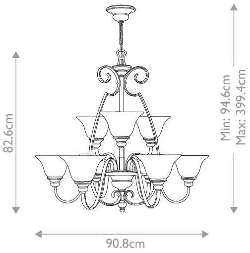 Hinkley HK-CELLO9 - Luster na reťazi CELLO 9xE27/60W/230V