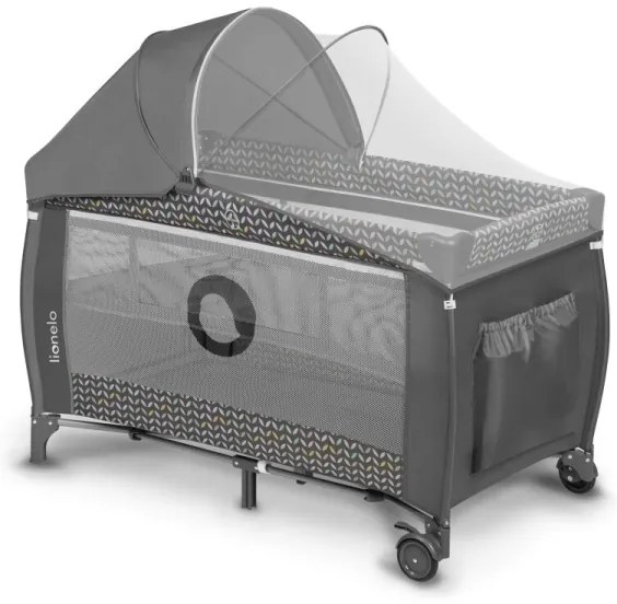Lionelo - Cestovná postieľka SVEN PLUS šedá