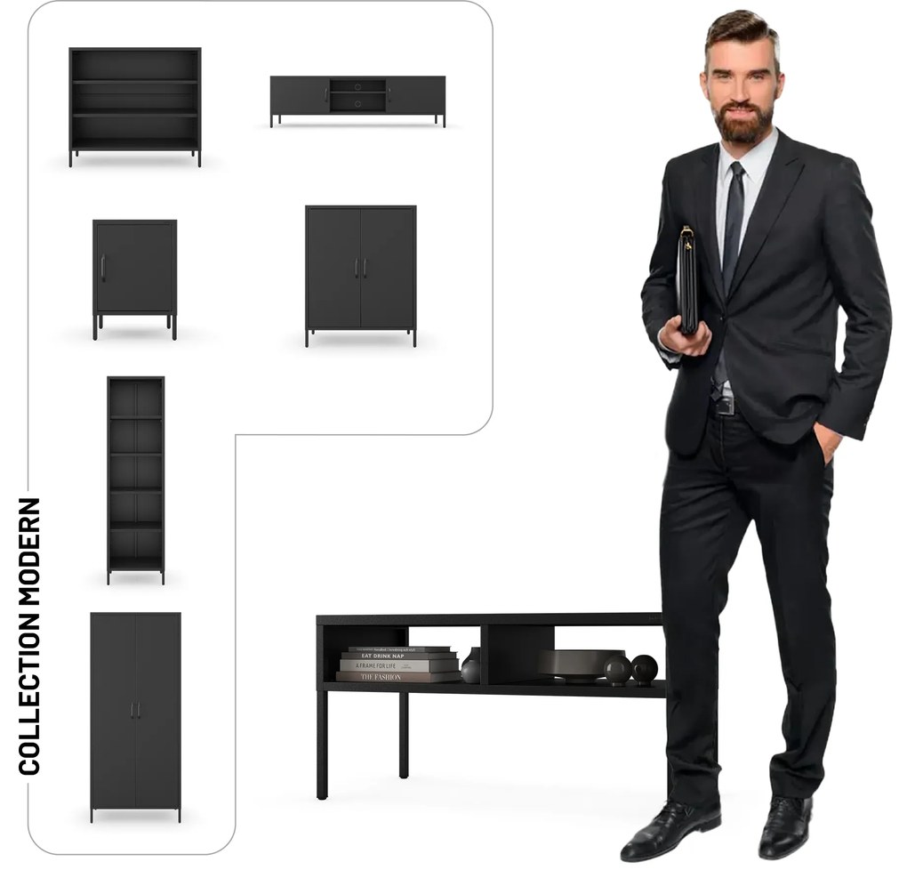 Konferenčný stolík MATTEO 900 x 450 x 450 mm, čierny