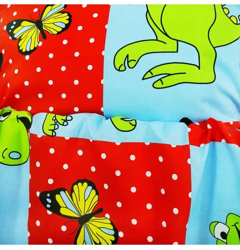 Obliečky detské bavlnené zvieratká modré EMI, Vankúš 70x90
