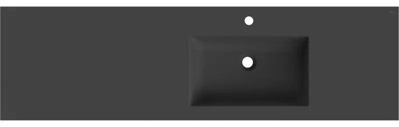 Mexen Otis, umývadlo zapustené do dosky, pravé, 161 × 46,5 cm, čierna matná, 25181671P