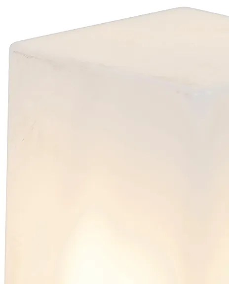 Stojaca vonkajšia lampa čierna s opálovým bielym tienidlom 50 cm - Denmark