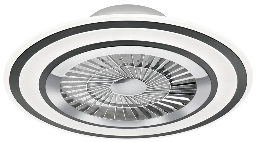 TRIO R62743132 FLAGA stropné svietidlo s ventilátorom LED D600mm 36W/5000lm 3000-6500K matná čierna, stmievateľné, diaľkový ovládač