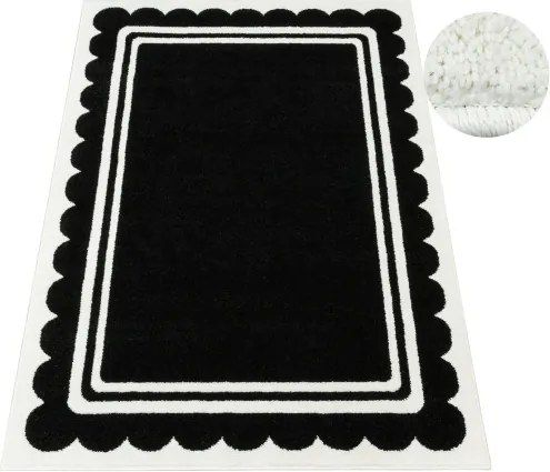 Detský koberec LIMA M138A čierny / biely