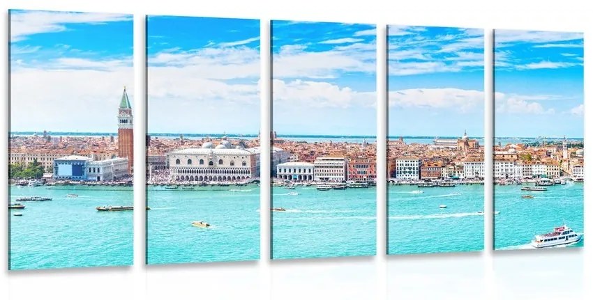 5-dielny obraz pohľad na Benátky - 200x100