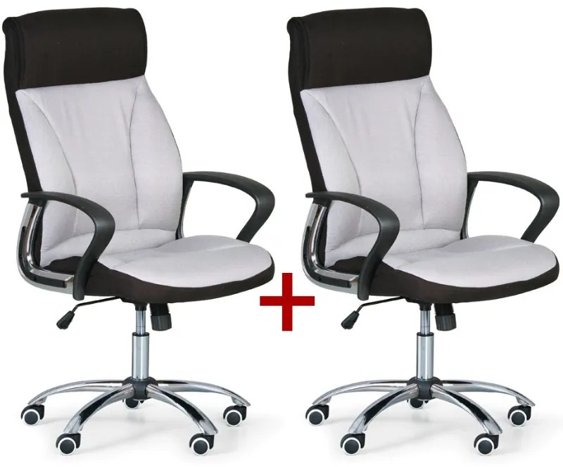 Kancelárske kreslo DERRY TEX 1+1 ZADARMO, sivá