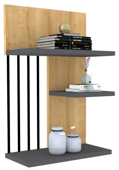 Nástěnná polica NEZMA dub safírový/antracit